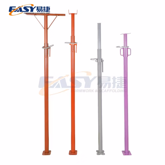Easy Painted Galvanized Powder Coated Formwork Telescopicos Puntales Metalicos Scaffolding Adjustable Steel Shoring Prop Shuttering Jack Price Acrow Props